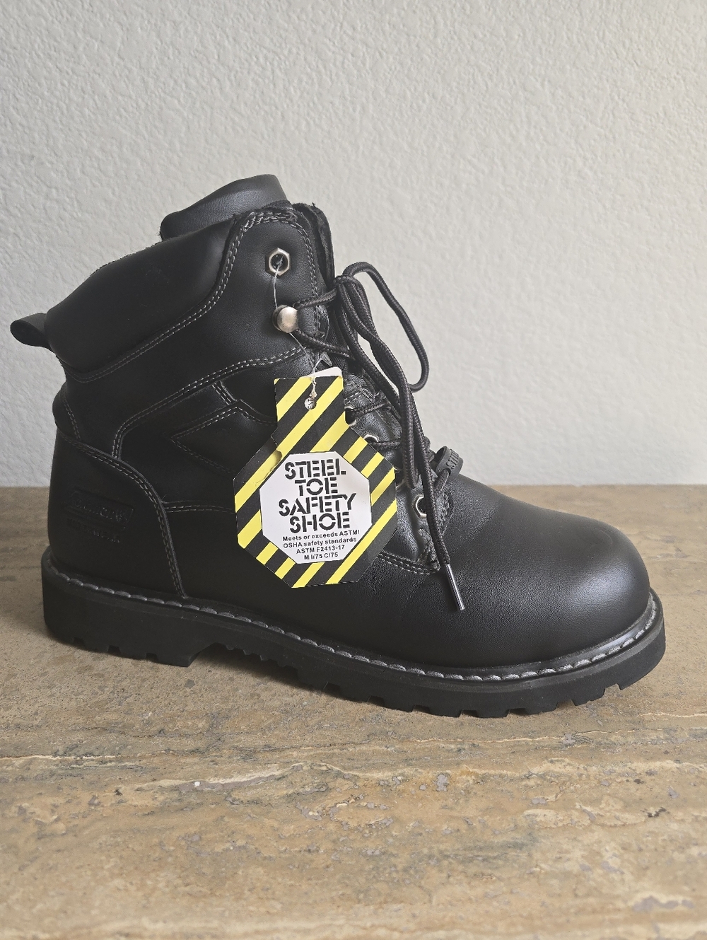 Coleman Mens's Steel Toe Safefty Work Boots - Black - Picture 5 of 10
